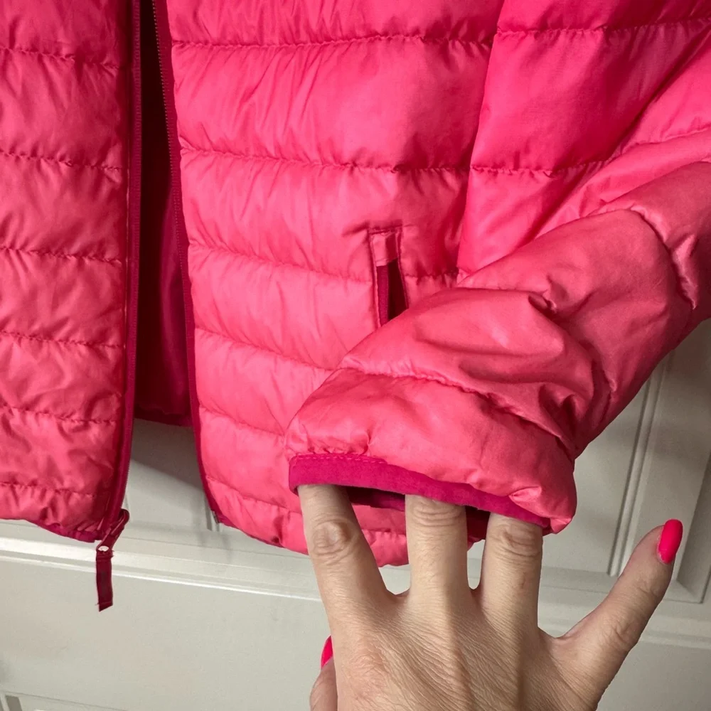 EDDIE BAUER💖 Reversible Pink Ombré, Hooded PufferJacket (Kids Large 14/16)